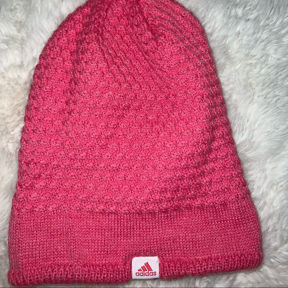 Pink adidas beenie